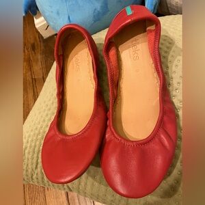 TIEKS red matte leather slip-ons